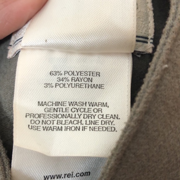 REI Women's Pants Green Button Fly Straight Cut Soft Warm Pants Size 10 - Picture 3 of 9